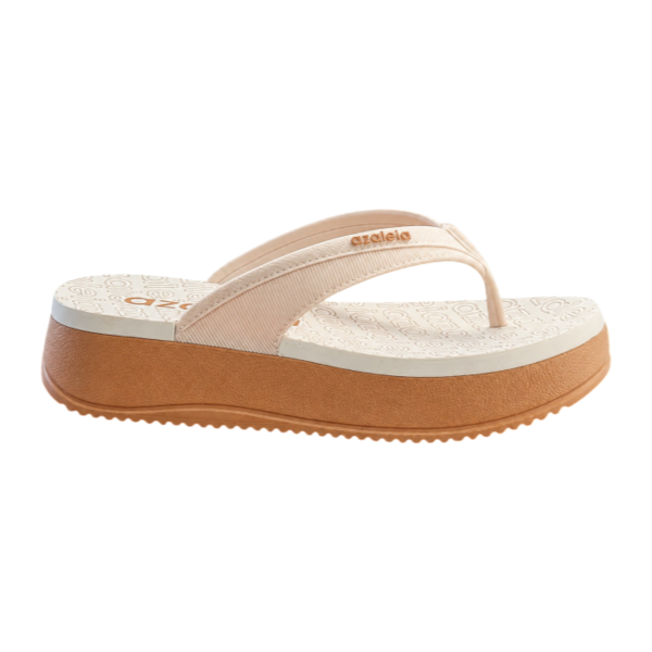 Sandalia plataforma Azaleia Maria 19180 color beige con suela de goma, disponible en zona 10 Sport