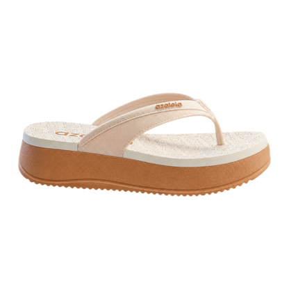 Sandalia plataforma Azaleia Maria 19180 color beige con suela de goma, disponible en zona 10 Sport