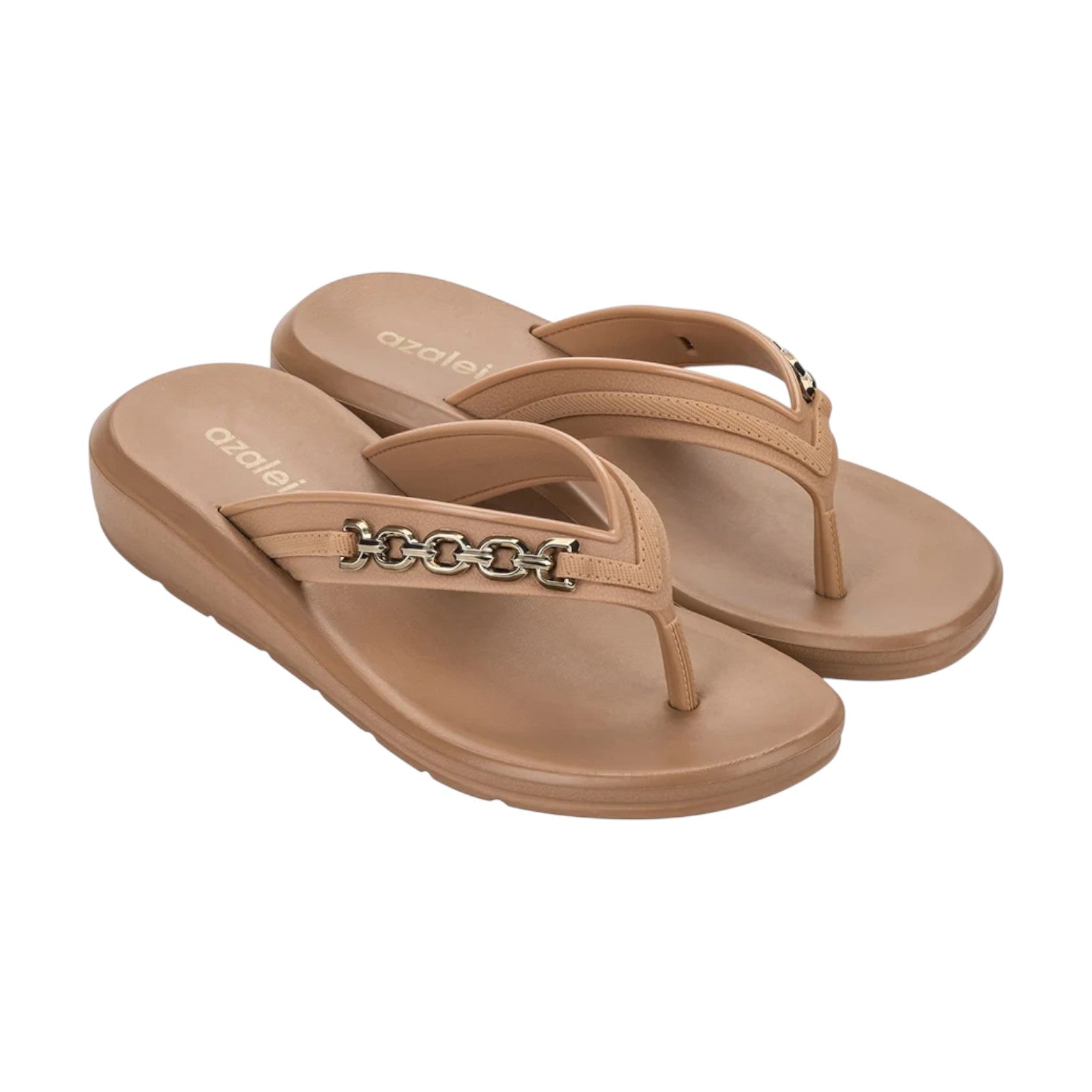 Sandalia cuña Azaleia Zoe 19239 color negro elegante - vista lateral mostrando cuña