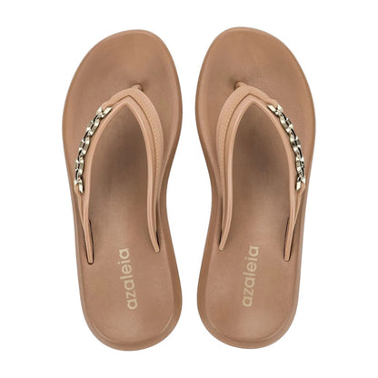 Sandalia cuña Azaleia Zoe 19239 con cadena sofisticada - vista superior mostrando comodidad