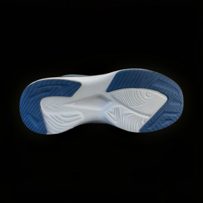 Suela de zapatillas zona 10 Sport Apolo Basics con diseño ergonómico, color blanco y azul para mayor tracción